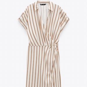 STRIPED DRAPED DRESS